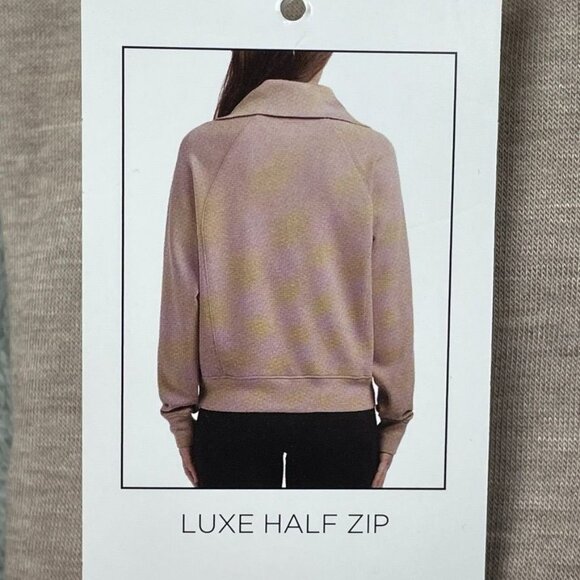 Danskin Womens Luxe Half Zip Pullover Small S Beige Rayon Blend d0541 - Picture 6 of 7